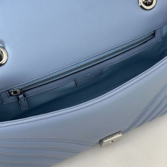 Replica Borsa 1:1 a spalla media Gucci GG Marmont 837267 Blu Imitazioni Replica Borsa 1:1 a spalla media Gucci GG Marmont 837267 Blu
