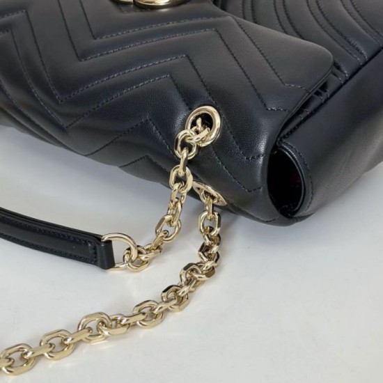 Replica Borsa a spalla media Gucci GG Marmont 837267 Nero Imitazioni Replica Borsa a spalla media Gucci GG Marmont 837267 Nero