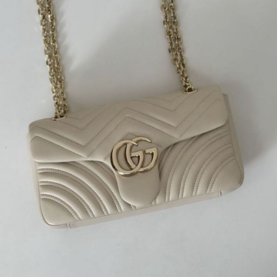 Replica Borse  Alta Qualità a spalla media Gucci GG Marmont 837267 Beige