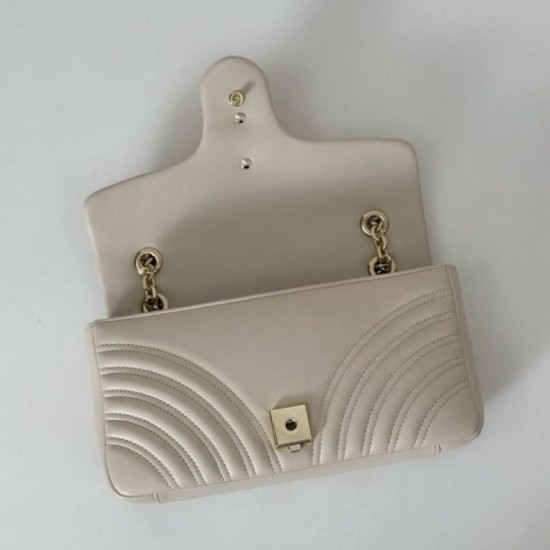 Replica Borse  Alta Qualità a spalla media Gucci GG Marmont 837267 Beige