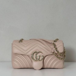 Replica Borsa a spalla media Gucci GG Marmont 837267 Rosa