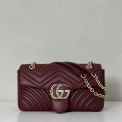 Replica Borsa a spalla media Gucci GG Marmont 837267 Rosso