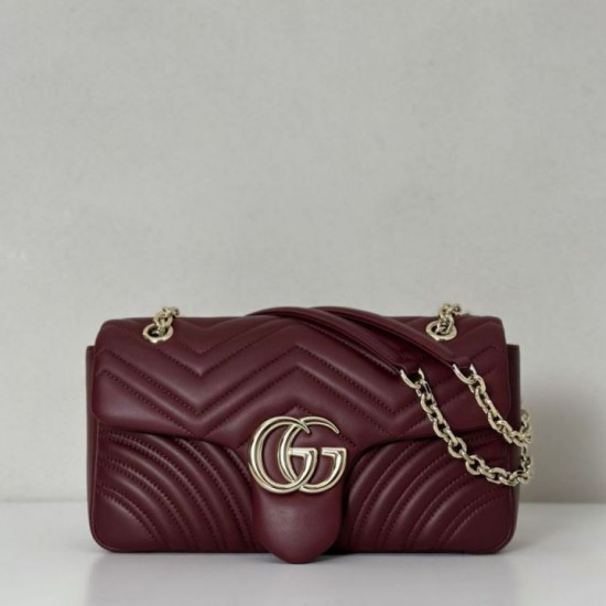 Replica Borsa a spalla media Gucci GG Marmont 837267 Rosso Imitazioni Replica Borsa a spalla media Gucci GG Marmont 837267 Rosso