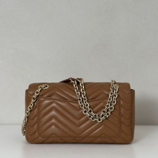 Replica Borsa a spalla media Gucci GG Marmont 837267 Marrone Imitazioni Replica Borsa a spalla media Gucci GG Marmont 837267 Marrone