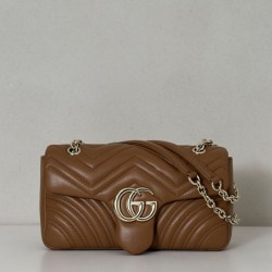Replica Borsa a spalla media Gucci GG Marmont 837267 Marrone