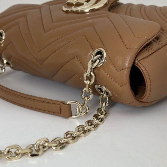 Replica Borsa a spalla media Gucci GG Marmont 837267 Marrone Imitazioni Replica Borsa a spalla media Gucci GG Marmont 837267 Marrone