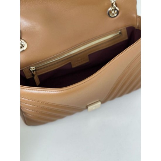 Replica Borsa a spalla media Gucci GG Marmont 837267 Marrone Imitazioni Replica Borsa a spalla media Gucci GG Marmont 837267 Marrone