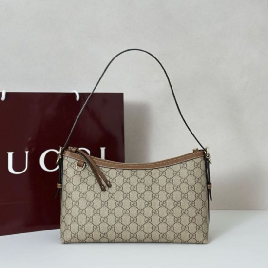 Replica Borsa a tracolla media Gucci GG Emblem 847449 Marrone