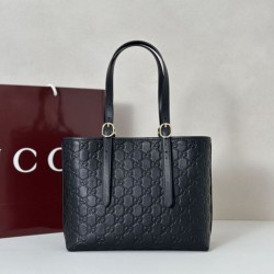 Replica Borsa tote media Gucci GG Emblem 847456 Nera Imitazioni Replica Borsa tote media Gucci GG Emblem 847456 Nera