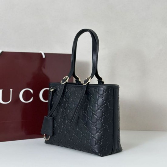 Replica Borsa tote media Gucci GG Emblem 847456 Nera Imitazioni Replica Borsa tote media Gucci GG Emblem 847456 Nera