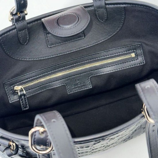 Replica Borsa tote media Gucci GG Emblem 847456 Nera Imitazioni Replica Borsa tote media Gucci GG Emblem 847456 Nera