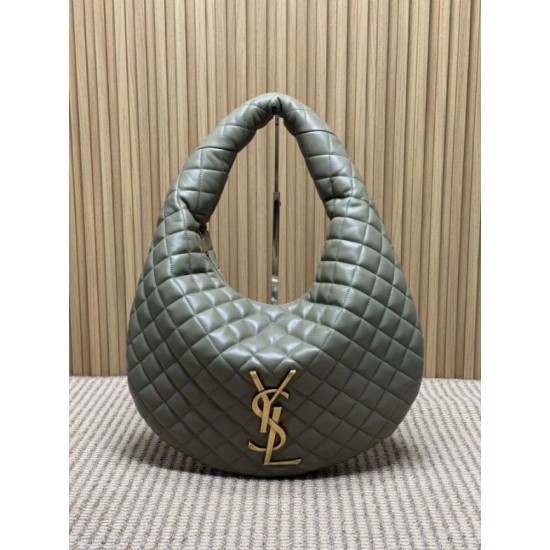 Replica Borsa hobo Icare YSL Saint Laurent in nappa grigio/verde Imitazioni Replica Borsa hobo Icare YSL Saint Laurent in nappa grigio/verde