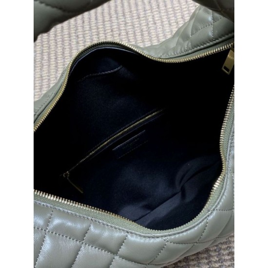 Replica Borsa hobo Icare YSL Saint Laurent in nappa grigio/verde Imitazioni Replica Borsa hobo Icare YSL Saint Laurent in nappa grigio/verde
