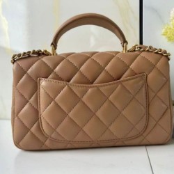 Replica Borse Chanel 25SS Mini Flap Vintage con Manico Superiore AS2431 Albicocca Imitazioni Replica Borse Chanel 25SS Mini Flap Vintage con Manico Superiore AS2431 Albicocca