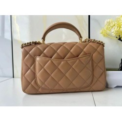 Borse Chanel 25SS Mini Flap Vintage con Manico Superiore AS2431 Albicocca Borse Chanel 25SS Mini Flap Vintage con Manico Superiore AS2431 Albicocca