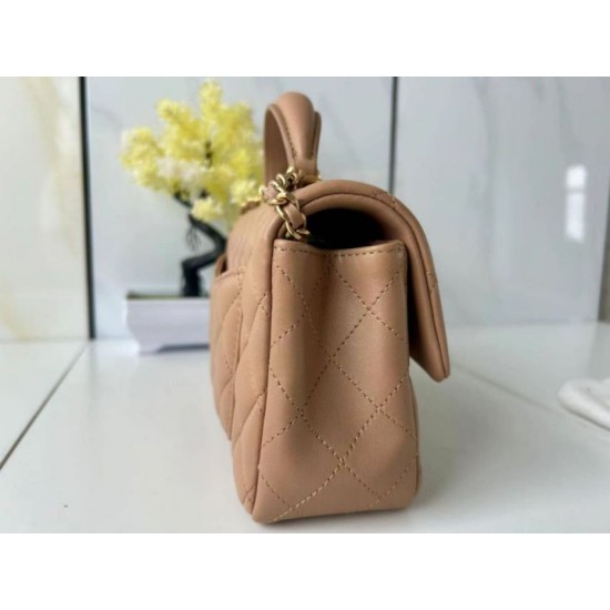 Replica Borse  Chanel 25SS Mini Flap Vintage con Manico Superiore AS2431 Albicocca