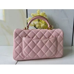 Borsa Chanel 25SS Mini Flap Vintage con Manico Superiore AS2431 Rosa Borsa Chanel 25SS Mini Flap Vintage con Manico Superiore AS2431 Rosa