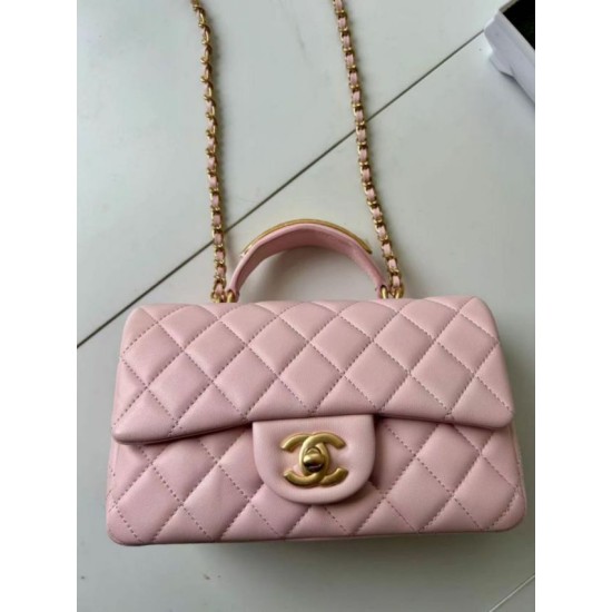 Replica Borsa Chanel 25SS Mini Flap Vintage con Manico Superiore AS2431 Rosa Imitazioni Replica Borsa Chanel 25SS Mini Flap Vintage con Manico Superiore AS2431 Rosa