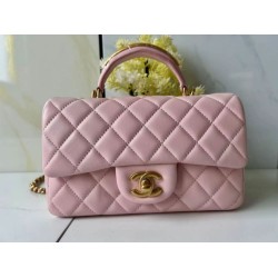 Borsa Chanel 25SS Mini Flap Vintage con Manico Superiore AS2431 Rosa