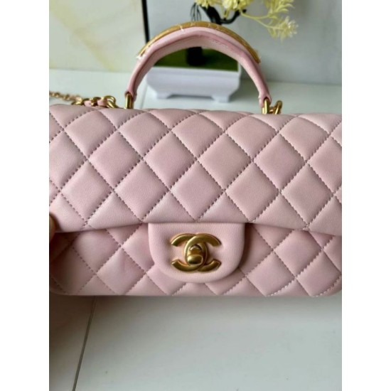 Replica Borsa Chanel 25SS Mini Flap Vintage con Manico Superiore AS2431 Rosa Imitazioni Replica Borsa Chanel 25SS Mini Flap Vintage con Manico Superiore AS2431 Rosa