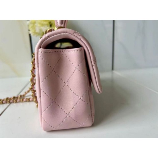 Replica Borsa Chanel 25SS Mini Flap Vintage con Manico Superiore AS2431 Rosa Imitazioni Replica Borsa Chanel 25SS Mini Flap Vintage con Manico Superiore AS2431 Rosa