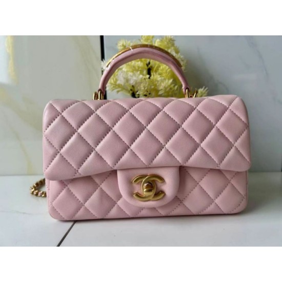Replica Borsa Chanel 25SS Mini Flap Vintage con Manico Superiore AS2431 Rosa Imitazioni Replica Borsa Chanel 25SS Mini Flap Vintage con Manico Superiore AS2431 Rosa