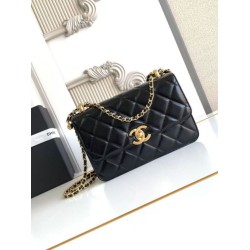 Chanel 25A Mini/Piccola Flap con Catena Dorata AS2649 AS2615 Nero Chanel 25A Mini/Piccola Flap con Catena Dorata AS2649 AS2615 Nero