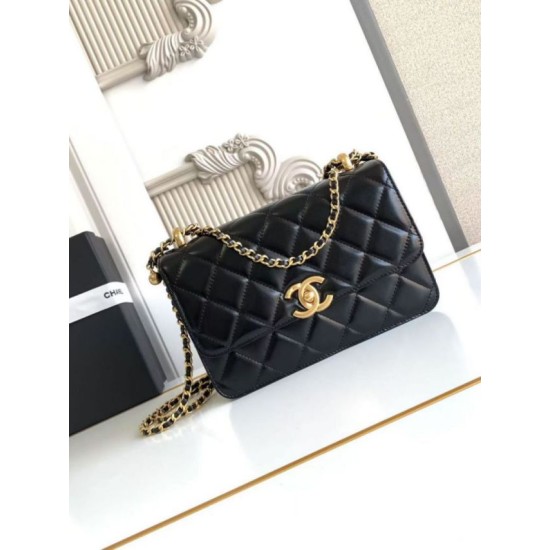 Replica Perfetta Chanel 25A Mini/Piccola Flap con Catena Dorata AS2649 AS2615 Nero Imitazioni Replica Perfetta Chanel 25A Mini/Piccola Flap con Catena Dorata AS2649 AS2615 Nero