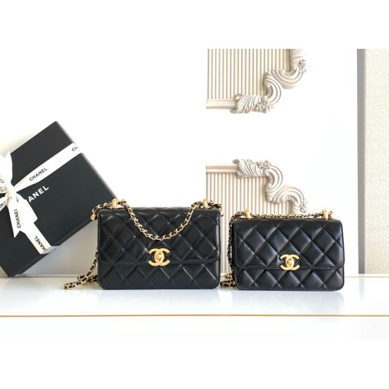 Replica Perfetta Chanel 25A Mini/Piccola Flap con Catena Dorata AS2649 AS2615 Nero Imitazioni Replica Perfetta Chanel 25A Mini/Piccola Flap con Catena Dorata AS2649 AS2615 Nero