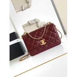 Borsa Chanel 25A Mini/Piccola Flap con Catena Dorata AS2649 AS2615 Bordeaux Borsa Chanel 25A Mini/Piccola Flap con Catena Dorata AS2649 AS2615 Bordeaux