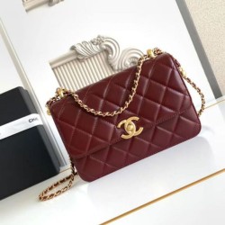 Replica Borsa 1:1 Chanel 25A Mini/Piccola Flap con Catena Dorata AS2649 AS2615 Bordeaux Imitazioni Replica Borsa 1:1 Chanel 25A Mini/Piccola Flap con Catena Dorata AS2649 AS2615 Bordeaux
