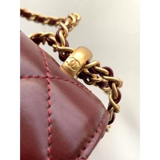 Replica Borsa 1:1 Chanel 25A Mini/Piccola Flap con Catena Dorata AS2649 AS2615 Bordeaux Imitazioni Replica Borsa 1:1 Chanel 25A Mini/Piccola Flap con Catena Dorata AS2649 AS2615 Bordeaux