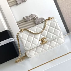 Replica Borsa Chanel 25A Mini/Piccola Flap con Catena Dorata AS2649 AS2615 Bianco Imitazioni Replica Borsa Chanel 25A Mini/Piccola Flap con Catena Dorata AS2649 AS2615 Bianco