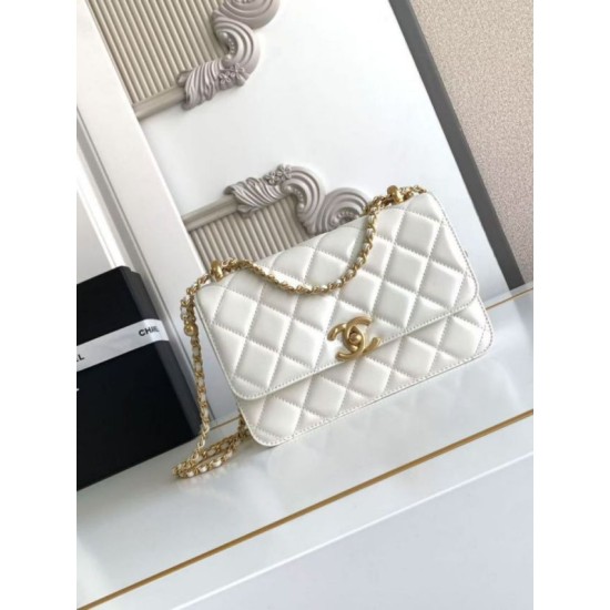 Replica Borsa Chanel 25A Mini/Piccola Flap con Catena Dorata AS2649 AS2615 Bianco Imitazioni Replica Borsa Chanel 25A Mini/Piccola Flap con Catena Dorata AS2649 AS2615 Bianco