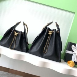 Replica Borse  a secchiello Chanel 25C grande/piccola in pelle di vitello granata AS5311 AS5293 Nero