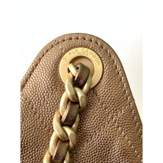 Replica Borsa a secchiello Chanel 25C grande/piccola in pelle di vitello granata AS5311 AS5293 Oro scuro