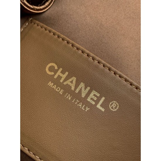 Replica Borsa a secchiello Chanel 25C grande/piccola in pelle di vitello granata AS5311 AS5293 Oro scuro