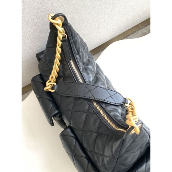 Replica Borsa hobo Chanel 25C grande/maxi metallizzata AS5339 AS5302 Nero