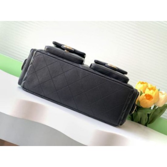 Replica Borsa hobo Chanel 25C grande/maxi metallizzata AS5339 AS5302 Nero