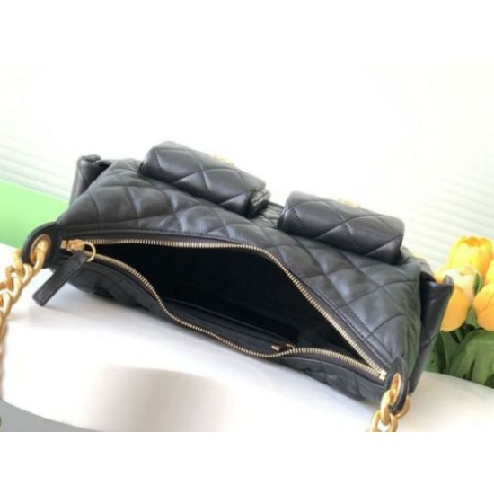 Replica Borsa hobo Chanel 25C grande/maxi metallizzata AS5339 AS5302 Nero