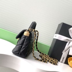 Replica Borsa Chanel 25P Mini con patta e manico superiore AS5354 Nero Imitazioni Replica Borsa Chanel 25P Mini con patta e manico superiore AS5354 Nero
