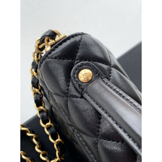 Replica Borsa Chanel 25P Mini con patta e manico superiore AS5354 Nero Imitazioni Replica Borsa Chanel 25P Mini con patta e manico superiore AS5354 Nero