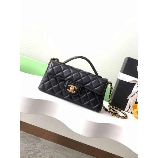Replica Borsa Chanel 25P Mini con patta e manico superiore AS5354 Nero Imitazioni Replica Borsa Chanel 25P Mini con patta e manico superiore AS5354 Nero