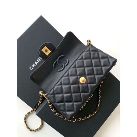 Replica Borsa Chanel 25P Mini con patta e manico superiore AS5354 Nero Imitazioni Replica Borsa Chanel 25P Mini con patta e manico superiore AS5354 Nero