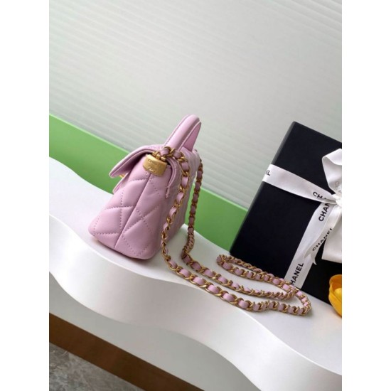 Replica Borsa Chanel 25P Mini con patta e manico superiore AS5354 Beige Imitazioni Replica Borsa Chanel 25P Mini con patta e manico superiore AS5354 Beige