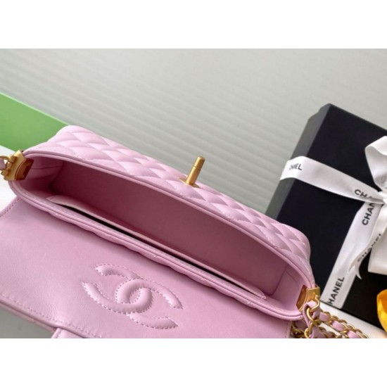 Replica Borsa Chanel 25P Mini con patta e manico superiore AS5354 Beige Imitazioni Replica Borsa Chanel 25P Mini con patta e manico superiore AS5354 Beige