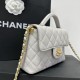 Replica Borsa Chanel 25P piccola con patta e manico superiore AS5355 Bianca