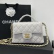 Replica Borsa Chanel 25P piccola con patta e manico superiore AS5355 Bianca