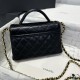 Replica Borsa Chanel 25P piccola con patta e manico superiore AS5355 Nera Imitazioni Replica Borsa Chanel 25P piccola con patta e manico superiore AS5355 Nera