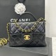 Replica Borsa Chanel 25P piccola con patta e manico superiore AS5355 Nera Imitazioni Replica Borsa Chanel 25P piccola con patta e manico superiore AS5355 Nera